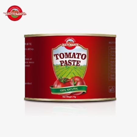 편리하게 포장된 70g 캔의 달콤하고 쓴 토마토 페이스트와 사용자 친화적인 하드 뚜?? 디자인