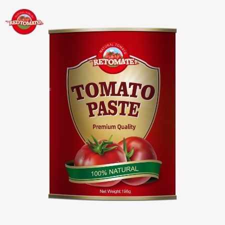 198g 캔 토마토 페이스트 OEM는 ISO HACCP BRC FDA 생산 표준에 적합합니다.