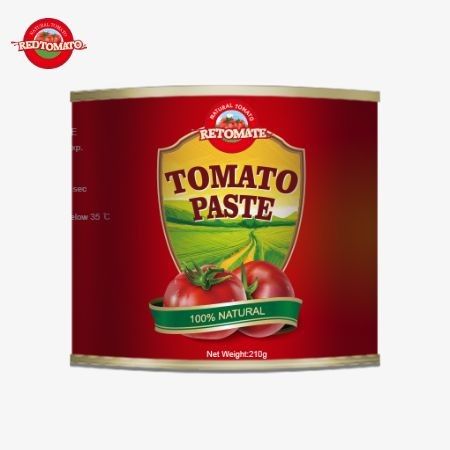 이 210g 캔 토마토 페이스트는 ISO, HACCP BRC 및 FDA 생산 표준에 따라 제조됩니다