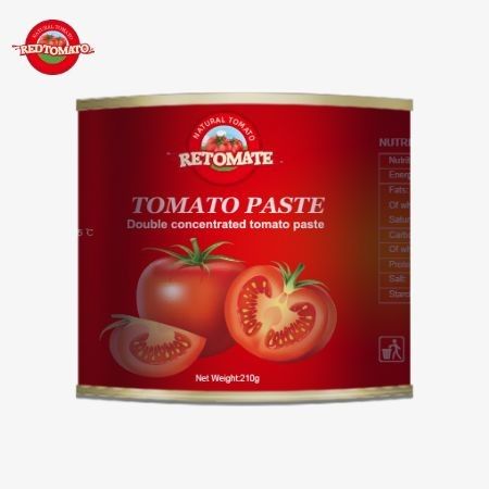 210g 캔 토마토 페이스트는 ISO HACCP BRC 및 FDA에 의해 설정 된 생산 표준을 준수합니다.