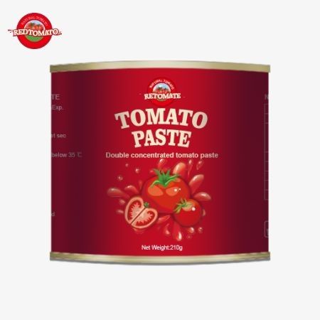 210g 캔 토마토 페이스트는 ISO HACCP BRC 및 FDA가 정한 생산 표준에 적합합니다.
