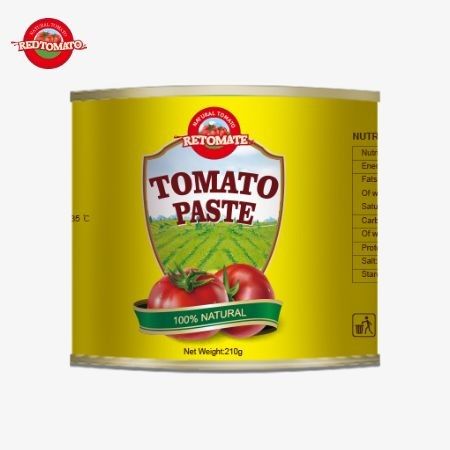 우리가 제공하는 210g 캔 토마토 페이스트는 FDA의 ISO HACCP 및 BRC 식품 표준에 적합합니다.