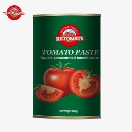 400g 토마토 페이스트는 ISO HACCP BRC 및 FDA 지침에 의해 설정 된 생산 표준을 준수합니다.
