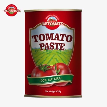 425g 토마토 페이스트 캔은 ISO HACCP BRC 및 FDA 규정에 의해 설정된 글로벌 표준을 준수