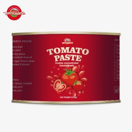 토마토 공장 28-30% 브릭스 캔 토마토 페이스트 2200g 틴 토마토 페이스트 고품질 신선