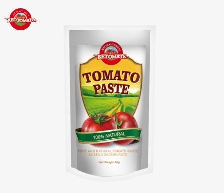 토마토 페이스트의 50g 스탠드업 팩트는 ISO HACCP 및 BRC 표준을 준수하여 공장 가격 준수