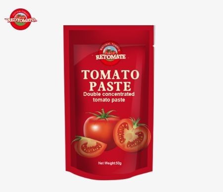 토마토 페이스트의 50g 스탠드업 팩트는 ISO HACCP 및 BRC 표준을 준수하여 공장 가격에 따라 보장됩니다.