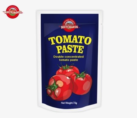 70g 토마토 페이스트 서 있는 상자 평면 상자 브릭스 28-30% 22-24% 18-20% 농도