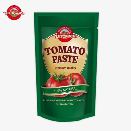 OEM 스탠드업 패시트 100g 두 배 농축 토마토 페이스트 30%에서 100%까지 순수