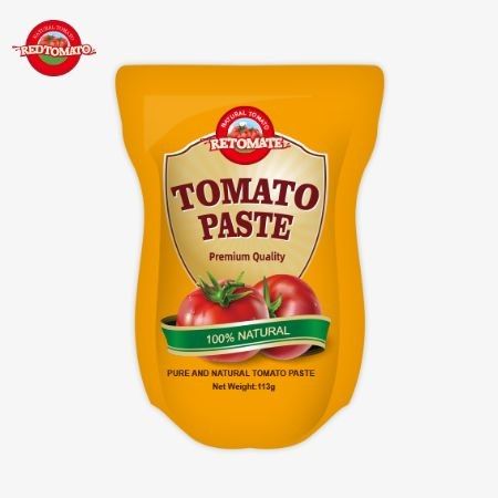 113g Stand-up Sachet 토마토 페이스트 공장 ISO HACCP BRC 및 FDA 생산 표준