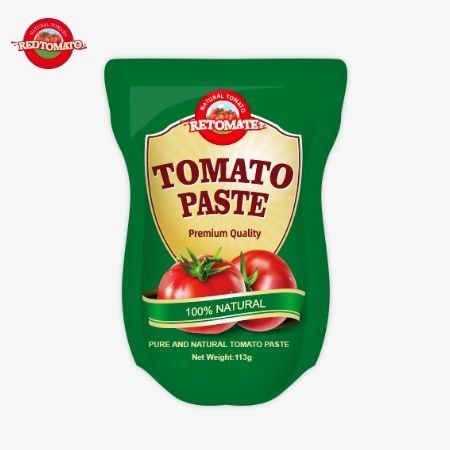 토마토 페이스트 113g ISO HACCP BRC 및 FDA 생산 표준에 따라 서있는 포켓