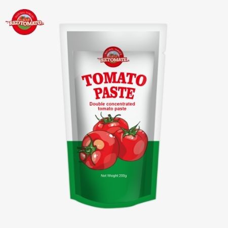 토마토 페이스트의 200g 스탠드업 팩트는 ISO HACCP 및 BRC 표준을 충족하여 공장 가격 준수