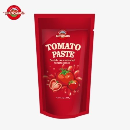 토마토 페이스트의 200g 스탠드업 패시트는 ISO HACCP 및 BRC 표준을 준수하며 공장 가격 준수 사항을 보장합니다.