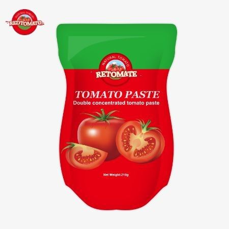 210g 서 있는 토마토 페이스트의 생산은 ISO HACCP BRC 및 FDA 제조 표준을 준수합니다.