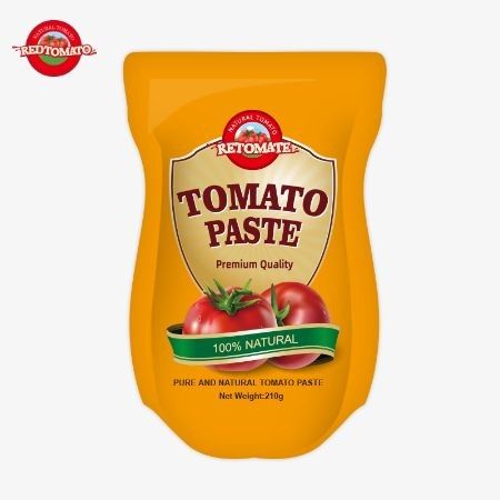 210g 스탠드업 사켓 토마토 페이스트 생산 ISO HACCP BRC 및 FDA 표준을 준수