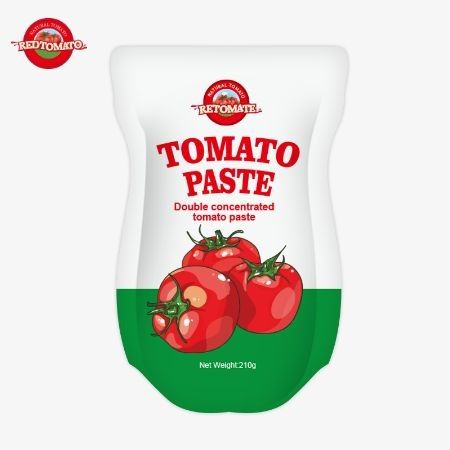 210g 스탠드업 사켓 토마토 페이스트 ISO HACCP BRC 및 FDA 생산 표준을 충족