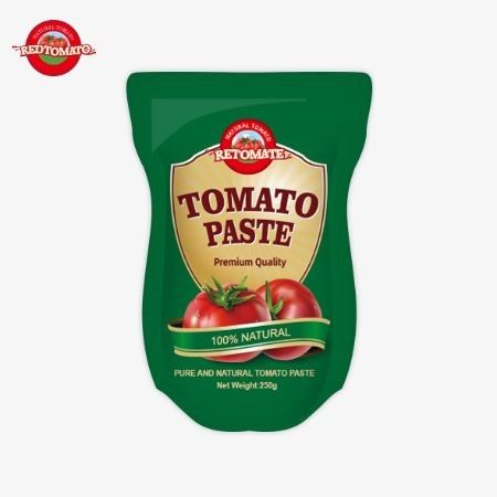 스탠드업 소켓은 30%에서 100%까지의 순도 범위의 달콤하고 촉촉한 토마토 페이스트 250g입니다.