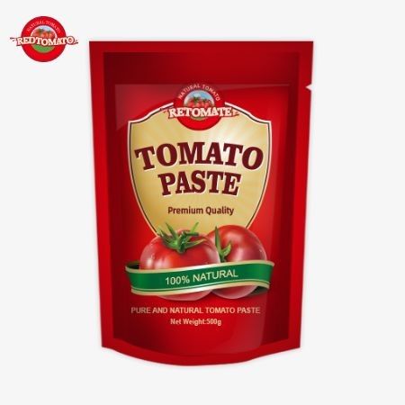 500g 스탠드업 토마토 페이스트는 편리한 포장과 즐거운 맛을 제공합니다.
