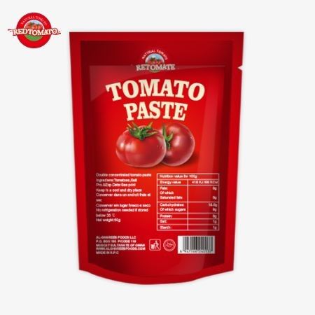 500g 스탠드업 토마토 페이스트는 편리한 포장과 즐거운 맛을 제공합니다