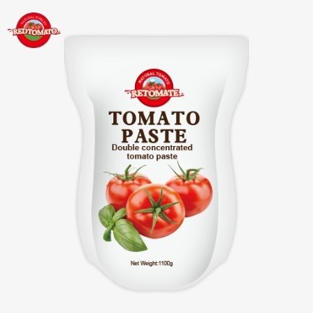 토마토 페이스트의 1100g 서있는 팩은 ISO HACCP와 BRC 표준을 충족합니다. 공장 가격 준수