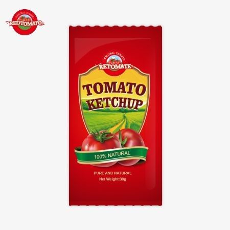 OEM 30g 토마토 케첩 팩, 순수한 자연 맛, ISO HACCP BRC 및 FDA 표준을 준수