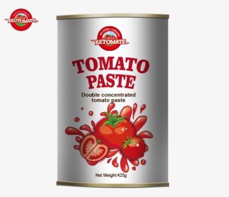 425g 토마토 페이스트 캔은 ISO HACCP BRC 및 FDA를 포함한 국제에 준수합니다.