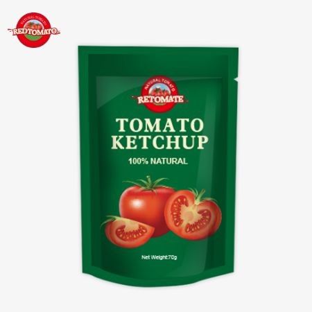순수한 자연 맛의 70g 케첩 팩트는 공장 가격이며 국제 표준을 충족합니다.
