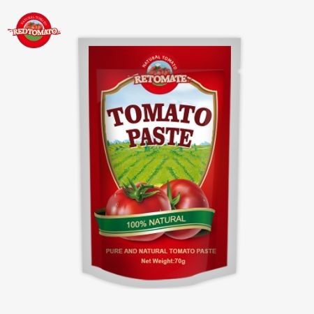레드토마토 브랜드 70g 프리미엄 이중 농축 토마토 페이스트 봉지 - 풍부한 맛 편리한 스탠드업 디자인
