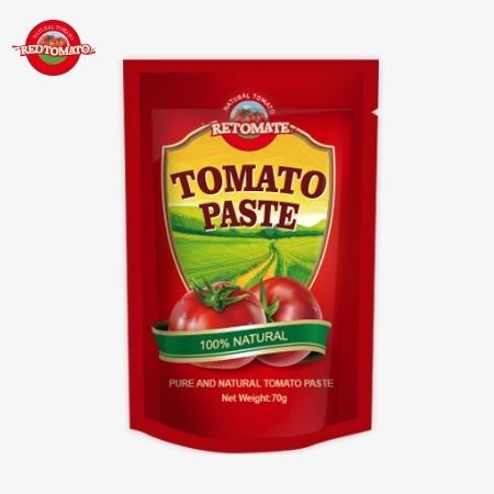 레드토마토 브랜드 70g 프리미엄 이중 농축 토마토 페이스트 봉지 - 풍부한 맛 편리한 스탠드업 디자인