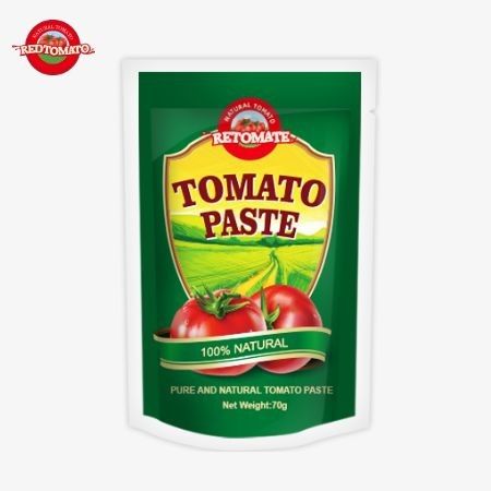 레드토마토 브랜드 70g 프리미엄 이중 농축 토마토 페이스트 봉지 - 풍부한 맛 편리한 스탠드업 디자인