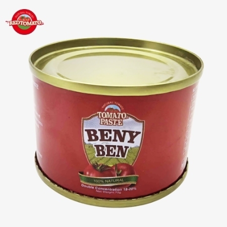 BENYBEN 70g Canned Tomato Paste Hard Open Lid Brix28-30%  Available Under Own Brand Also Comes With Full Brand And Packaging Design Services