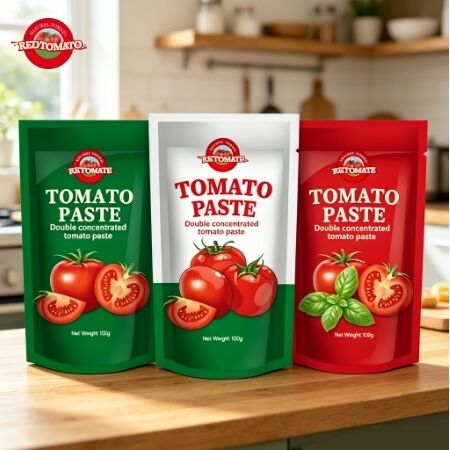 프리미엄 100g 스탠드업 사켓 토마토 페이스트 3배 농도와 ISO, HACCP, BRC, FDA 인증