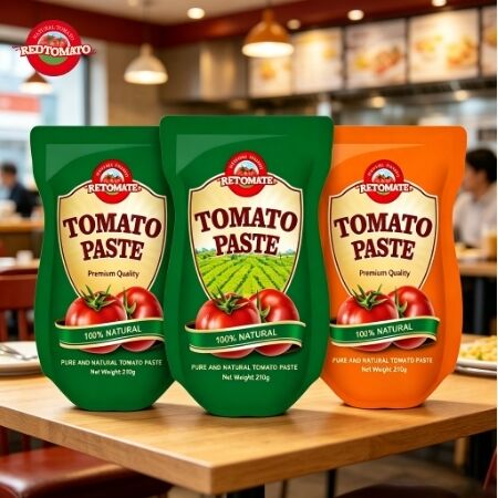 210g 세 배 농도의 서있는 사켓 토마토 페이스트와 ISO HACCP BRC FDA 인증