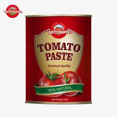 198g 캔 토마토 페이스트 OEM는 ISO HACCP BRC FDA 생산 표준에 적합합니다.