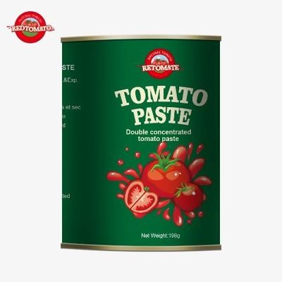 캔 토마토 페이스트의 198 그램은 ISO HACCP 및 BRC 표준과 FDA 생산 표준을 모두 충족합니다.
