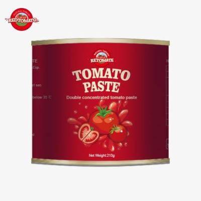 210g 캔 토마토 페이스트는 ISO HACCP BRC 및 FDA가 정한 생산 표준에 적합합니다.