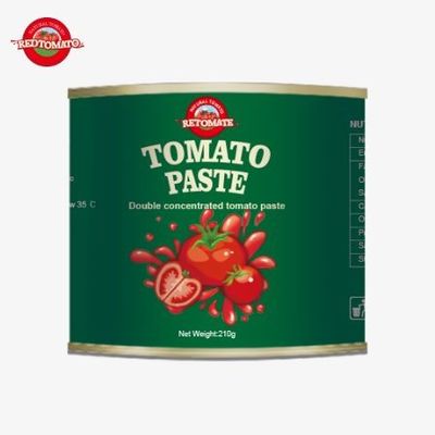 210g 토마토 페이스트는 국제 품질 ISO HACCP BRC 및 FDA를 지속적으로 충족합니다.