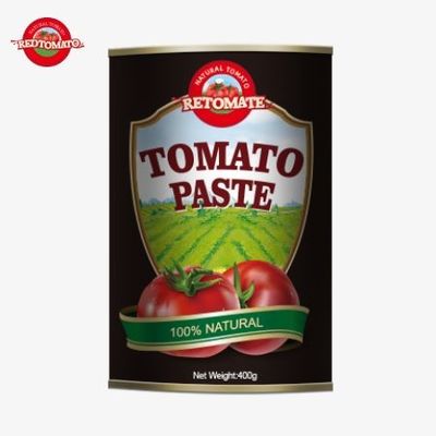우리의 400g 토마토 페이스트는 엄격히 높은 국제 식품 안전 표준을 준수합니다.