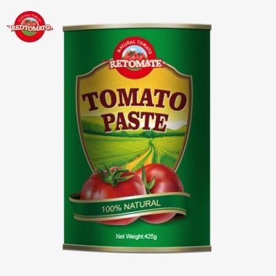 425g 캔 토마토 페이스트는 ISO HACCP BRC 및 FDA 규정에 의해 설정된 글로벌 표준을 준수합니다