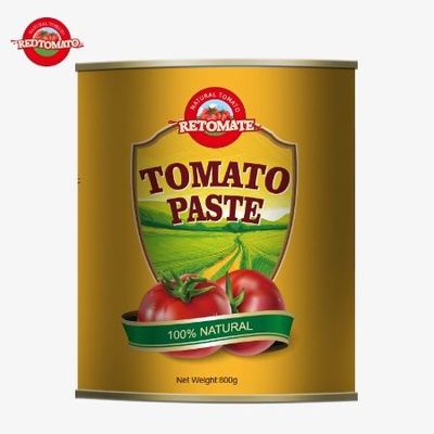 우리의 800g 캔 토마토 페이스트는 ISO HACCP BRC와 FDA 국제 품질 표준을 충족합니다.