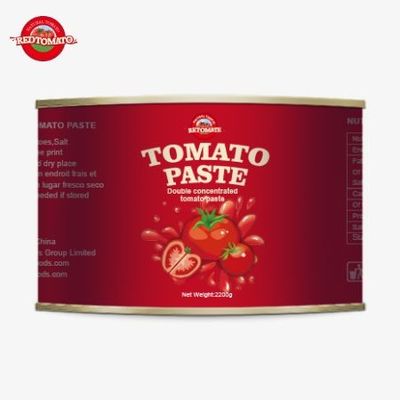 토마토 공장 28-30% 브릭스 캔 토마토 페이스트 2200g 틴 토마토 페이스트 고품질 신선