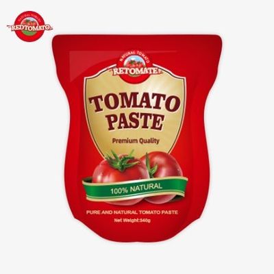 340g 레드 토마토 페이스트 스탠드업 세트는 양쪽 편의성을 제공합니다