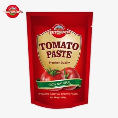 400g 스탠드업 사켓 토마토 페이스트 편리한 맛과 순수성 30%에서 100%까지