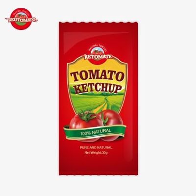 OEM 30g 토마토 케첩 팩, 순수한 자연 맛, ISO HACCP BRC 및 FDA 표준을 준수