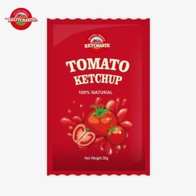 36g OEM 토마토 케첩 팩, 순수한 자연 맛 ISO HACCP BRC 및 FDA 표준을 충족