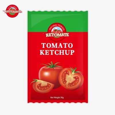 36g OEM 토마토 케첩 팩, 순수한 자연 맛, ISO HACCP 및 FDA 표준을 충족
