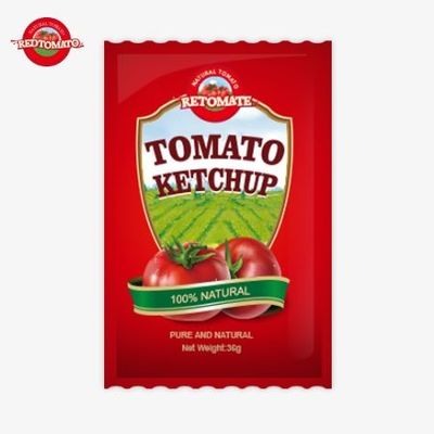 36g 토마토 케첩 사켓 OEM 중국 공장에서 생산된 순수한 천연 재료로 제조된 공장에서 판매되는 가격