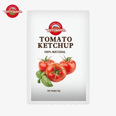 OEM 36g 토마토 케첩 사켓 중국 공장에서 생산된 순수한 천연 재료로 공장 가격에 제공됩니다.