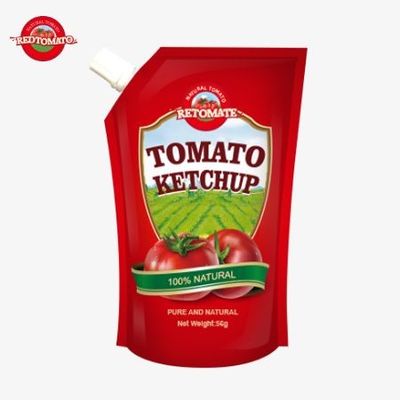 국제 생산 표준에 부합하는 순수한 자연 맛 56g ISO 표준 케첩 팩