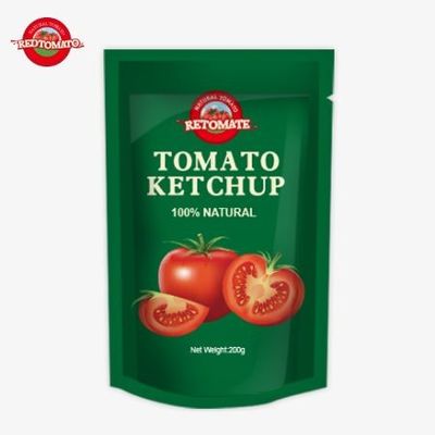 OEM 200g Sachet Ketchup 순수한 자연 맛 중국 공장에서 구입할 수 있습니다